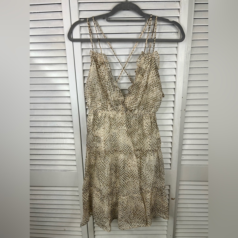 Illa Illa Cream and Brown Spotted Dress Size M